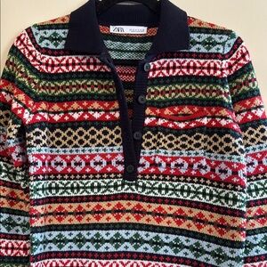 Zara Multicolor Patterned Sweater